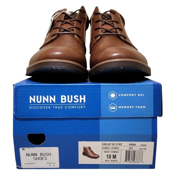 Nunn Bush Men Circuit DC Plain Toe Chukka Boots Size US 10M Cognac Brown - Picture 6 of 6